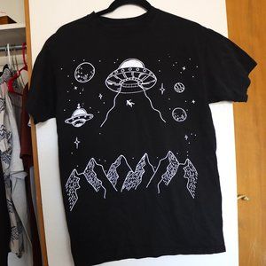 Monochrome Alien Abduction T-shirt